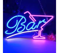 HSMHLYYB Enseigne Lumineuse Cocktail, BAR Neon Signs Enseigne Lumineuse Bar Enseigne Néon Bar Ouvert Enseigne Lumineuse au Néon LED USB Led Open pour Mur Fête Décor Bar Chambre Mariage