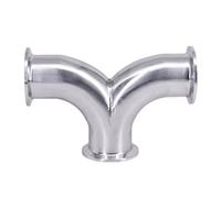HSMXNEONJB 19mm-108mm Pipe OD x 1.5" 2" 2.5" 3" 4" Tri Clamp Y-Shaped Elbow 3 Ways SUS 304 Stainless Steel Fitting Beer Cheerfully (Color : 304, Size : 25mm OD K50.5mm)