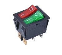HSMXNEONJB 1pc KCD4 Boat Rocker Switch 6Pin 2-way 2-position 15A 250V 31 * 25.5mm Red-green