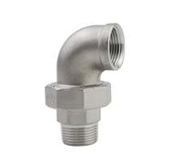 HSMXNEONJB 1PCS 1/4" 3/8" 1/2" 3/4" 1" 1-1/4" 1-1/2" 2" 304 Stainless Steel Elbow Female Male Live Joint Water Gas Oil Water Pipe Fittings(Male to Female,1/2")