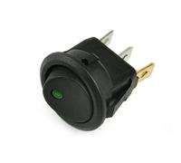 HSMXNEONJB 1pcs 20A 12V 220V Waterproof Rocker Switch LED Dot Light Car Boat Round ON/Off SPST Switch(Green,12V)