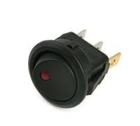 HSMXNEONJB 1pcs 20A 12V 220V Waterproof Rocker Switch LED Dot Light Car Boat Round ON/Off SPST Switch(Red,220V)