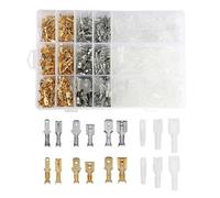 HSMXNEONJB 900 pièces de cosses de câble plates, bornes à électriques, connecteurs, assortiment de manchons plats, connecteur à fourche