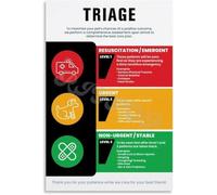 HSMXNEONJB Animal Rescue Center Procedures Poster Pet Emergency Response Guide Veterinary Clinic Reference Chart Educational Wall-Art(Framed,12x18inch(30x45cm))