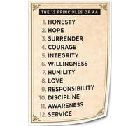 HSMXNEONJB Mindful Living Principles Artwork - Twelve Pillars for a Balanced Life, Vertical Gallery Wrap Canvas for Narrow Walls, Bathroom, Entryway(Framed,08x12inch(20x30cm))