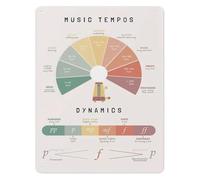 HSMXNEONJB Music Rhythm and Dynamics Educational Poster Aluminum Sign Note Values Theory Chart for Piano Class Music Classroom Studio Teacher Wall Decor 8 X 12 Inch