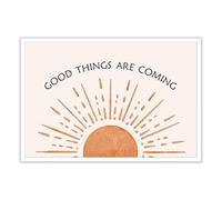 HSMXNEONJB Positive Affirmation Wall Art - Good Things Are Coming Inspirational Poster, Hope and Growth Mindset Print for Home Office Classroom(Framed,16x24inch(40x60cm))