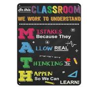HSMXNEONJB Retro Math Teacher Rules Metal Sign In This Classroom We Make Mistakes Learn Poster Educational Motivation Plaque Middle School Wall Hanging Tin 8 X 12 inch