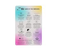 HSMXNEONJB The Complete 12 Universal Laws Chart, Educational Canvas Wall Art, for Philosophy Enthusiasts, Astrologers, Office Nook(Framed,12x18inch(30x45cm))