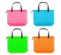 Hsmyank Lot de 4 sacs fourre-tout en maille pour piscine, sacs de plage en maille avec cordon de serrage pour natation, voyage, f te, couleur 1,