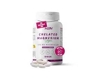 HSN Bisglycinate de Magnésium | 120 Gélules Végétaliennes | 350 mg de Magnésium par Dose Quotidienne | 100% Glycinate à Haute Biodisponibilité et Absorption | Non-OGM, Végétalien, Sans Gluten