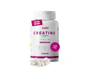 HSN Créatine monohydrate | 120 gélules végétales | 3 grammes de créatine pure | Matière première avec rapport de pureté et d'absence de contaminants et de dégradation | Non-OGM, végétalien, sans
