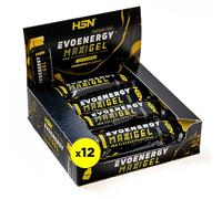 HSN Evonergy Maxigel Lot de 12 boîtes de 12 unités de 70 ml sans caféine 60 g glucides par gel Rapport 1:0,8 (glucose : fructose) Texture fluide sans OGM, végétalien, sans gluten ni lactose