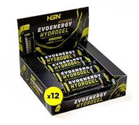 HSN Hydrogel Evonergy avec caféine | Citron - Boîte de 12 unités de 70 ml | 30 g glucides par gel Rapport 1:0,8 (glucose : fructose) | Haute aqueté | Non-OGM, végétalien, sans gluten ni lactose