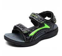 HSNA Sandales Bout Ouvert Garçon Sandales de Marche Été Chaussures de Plage Enfants(Gris et vert 28 EU)