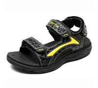 HSNA Sandales Bout Ouvert Garçon Sandales de Marche Été Chaussures de Plage Enfants(Noir et jaune 39 EU)