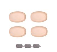 HSNAXingLife 4 Pièces Assiette Plastique Rigide Reutilisable,Assiettes Pour Fruits Gâteaux Salades Desserts Pâtes,Incassable,Ovale,Grande Capacité,Passe au Microondes et au Lavevaisselle (Rose)