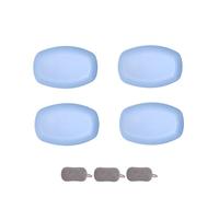 HSNAXingLife 4 Pièces Assiette Plastique Rigide Reutilisable,Assiettes Pour Fruits Gâteaux Salades Desserts Pâtes,Incassable,Ovale,Grande Capacité,Passe au Microondes et au Lavevaisselle (Bleu clair)