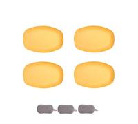 HSNAXingLife 4 Pièces Assiette Plastique Rigide Reutilisable,Assiettes Pour Fruits Gâteaux Salades Desserts Pâtes,Incassable,Ovale,Grande Capacité,Passe au Microondes et au Lavevaisselle (Jaune)