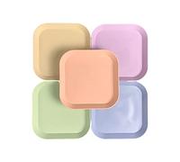 HSNAXingLife 5 pièces assiette carrée,assiette en plastique,une assiette de dessert,plateau de fruits,assiettes réutilisables (beige)