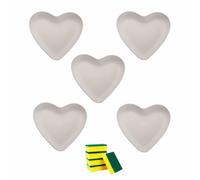 HSNAXingLife 5 pièces assiette en forme de coeur,une assiette de dessert,assiette de pâtes,réutilisable,plastique,grande capacité,22cm(beige)