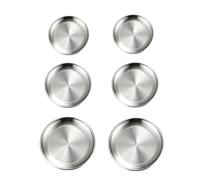 HSNAXingLife 6 Assiette Ronde en Acier Inoxydable, 14-30cm, Argent ou Doré