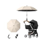 HSNAXingLife Ombrelle Poussette Universelle,Parasol Réglable Pour Poussette,Anti UV 50+,Diamètre 85 cm,Par Temps Ensoleillé et Pluvieux,Convient Aux Poussettes Landaus Fauteuils Roulants (Beige)