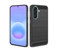 HSP Coque pour Samsung Galaxy A57 5G, Carbone Housse, Silicone Case, Noir | Aspect fibre tressée, antichoc, anti-rayures, découpes précises, bords surélevés, mat, étui téléphone portable
