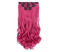 HSPJHTM Lot de 5 extensions de cheveux ondulés à clipser pour femme - 45,7 cm - Cheveux épais et moelleux - Sans nœuds