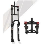 HSQMA 26x4.0'' Fat Bike Fourche À Suspension 140mm Déplacement Air Fourche Double Épaulement Réglage du Rebond QR 9mm 1-1/8 Droit Fourche Avant pour XC/DH VTT Snow E-Bike (Color : 26'' Black)