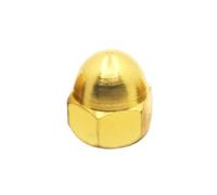 HSQPMGPRJ 1-10 Pièces M3 M4 M5 M6 M8 M10 M12 M14 M16 Capuchon en Laiton Écrous Hexagonaux Couvercle De Tête Dôme Décoratif Demi-Cercle Écrou Gland DIN1587(M6 5pcs)