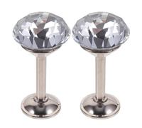 HSQPMGPRJ Lot de 2 embrasses Rideaux en Alliage Zinc argenté Brillant avec Gros Diamant, Crochets muraux for, Accessoires décoration for la Maison