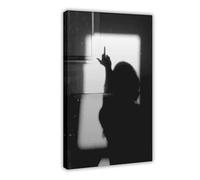 hsqxidhz Poster sur toile représentant le doigt d'honneur de l'ombre d'une femme - Décoration murale pour salon, chambre à coucher - 20 x 30 cm