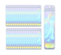 Hsrag Lot de 50 petits sacs holographiques en cellophane transparents refermables au laser pour gloss à lèvres, bijoux, bonbons, multicolore, Multifonctionnel