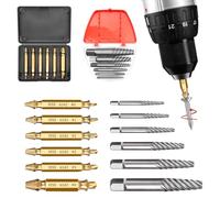 Hss 6542 Kit extracteur de vis 12 pièces Easy Out Bolt Extractor Kit Outils pour enlever les vis usées et les boulons cassés