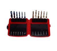 HSS Combined Tap Drill Bit Set | 12Pcs Metric & Imperial Blue/Ti Plating | 1 / 4in Hex Shank for Drilling & Tapping | For Soft Metals/Aluminum/Iron