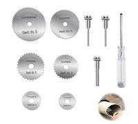 HSS Disques de Coupe pour Dremel, lot de 10 mini lames de scie circulaire haute vitesse, 6 tailles pour bois, plastique, aluminium, cuivre, métaux tendres, accessoires bricolage précis