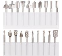 HSS Fraises à Défoncer, 20Pcs 3mm 1/8" fraises acier rapide fraises à Bois Kit d'Accessoires Fraises à Défoncer pour Outil Multifonction Rotatif Pour Dremel Foredom Proxxon Rotatif Outil -OQA0384