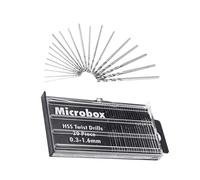 HSS Mini Micro Foret Set,20 PCS Mini Forets Hélicoïdaux HSS avec Boîte 0.3-1.6mm Tige Fraise Hélicoïdal Mini Micro Foret de Précision pour Bois Modélisme Bricolage