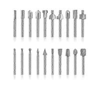 Hss Router Bits, 20pcs 3mm 1/8" High Speed Steel Cutters Woodworking Router Bits Accessory Kit Rotary Multi-tool Router Bits for Dremel Foredom P