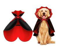 HSSPYY Cape pour chiens, costume d'Halloween pour chien de Superman pour chiens de petite, moyenne et grande taille, costume de vampire pour chiot, cape pour chat, fête cosplay, rouge et noir