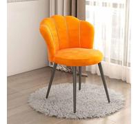 HSSTYLE Fauteuil en Velours pour Chambre à Coucher, Fauteuil 1 Place, Fauteuil Lounge, Fauteuil d'appoint pour Salon et Salle à Manger,Orange,One Size