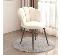 HSSTYLE Fauteuil en Velours pour Chambre à Coucher, Fauteuil 1 Place, Fauteuil Lounge, Fauteuil d'appoint pour Salon et Salle à Manger,Blanc,One Size