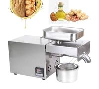 HSSTYLE Presse à huile électrique en acier inoxydable, extracteur d'huile biologique à chaud/froid automatique pour usage domestique et professionnel
