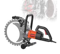 HSSTYLE Scie annulaire électrique 5000 W pour murs en béton, 3000 tr/min, rainureuse murale, profondeur de coupe 30 cm, refroidissement à eau et lame diamantée pour la construction et la rénovation.