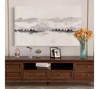 HSTANGKY Housse Anti-poussière Pour TV D'intérieur 32-80 Pouces Étanche À La Poussière Et À L'eau Protecteur D'écran LCD En Tissu Artistique Tissu Respirant Ultra-doux-Mountain4||58-60inch