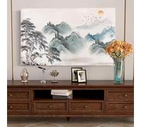 HSTANGKY Housse Anti-poussière Pour TV D'intérieur 32-80 Pouces Étanche À La Poussière Et À L'eau Protecteur D'écran LCD En Tissu Artistique Tissu Respirant Ultra-doux-Mountain1||49-52inch