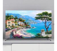 HSTANGKY Housse Anti-poussière Pour TV D'intérieur 32-80 Pouces Protection D'écran LCD/LED Pour Téléviseurs Plats/incurvés Housses D'écran TV En Polyester Imprimées-Landscape4||65inch