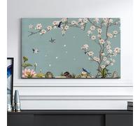 HSTANGKY Housse Anti-poussière Pour TV D'intérieur De Style Chinois Housse De Télévision En Tissu Polyester Souple Protection Contre La Poussière Et L'écran Solaire-flower2||32inch
