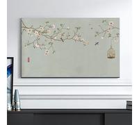 HSTANGKY Housse Anti-poussière Pour TV D'intérieur De Style Chinois Housse De Télévision En Tissu Polyester Souple Protection Contre La Poussière Et L'écran Solaire-flower1||32inch